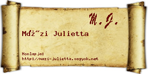 Mázi Julietta névjegykártya
